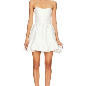 Ginny Corset Mini Dress in White Baroque Floral by V. Chapman